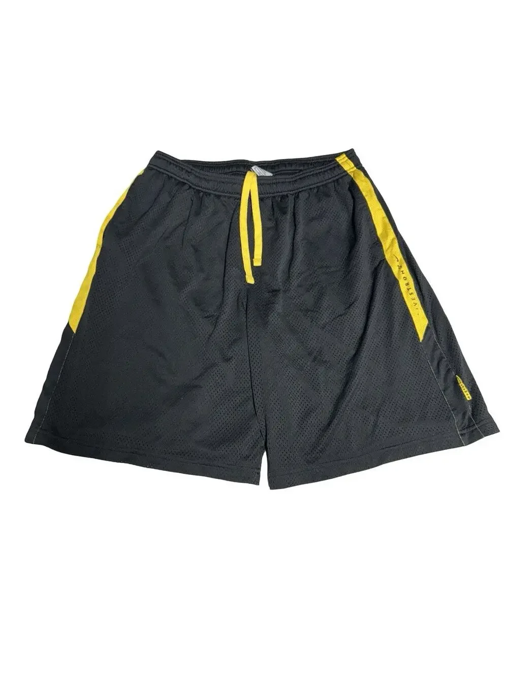Nike Dri-FIT Athletic Basketball Shorts Men’s XL Black Yellow Drawstring Mesh